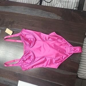 Popilush The Shapewear Bodysuit Corset Style Thong Women’s Large Hot Pink